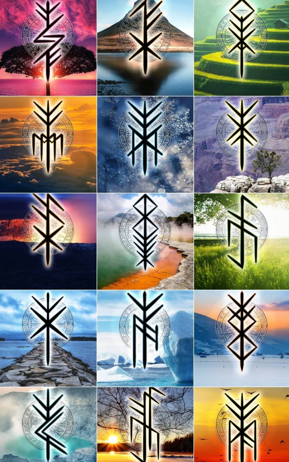 วอลเปเปอร์ยันต์รูน สุด Cool พลังครบสูตร 24 ยันต์ จัดเต็ม !!! Runes Norse Wallpaper