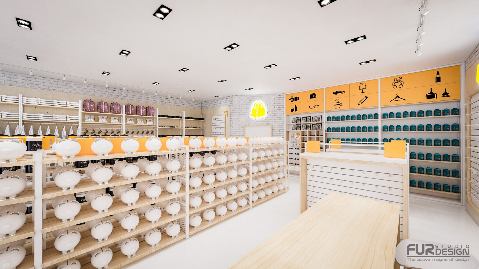 ออกแบบ 3D ร้าน MOMENT  ร้านจำหน่ายกิ๊ฟช็อป ขายสินค้าหลายหมวดหมู่ เช่น เครื่องสำอาง , กระเป๋า , รองเท้า , ของใช้ในชีวิตประจำวัน , ของตกแต่งบ้าน ฯลฯ 
