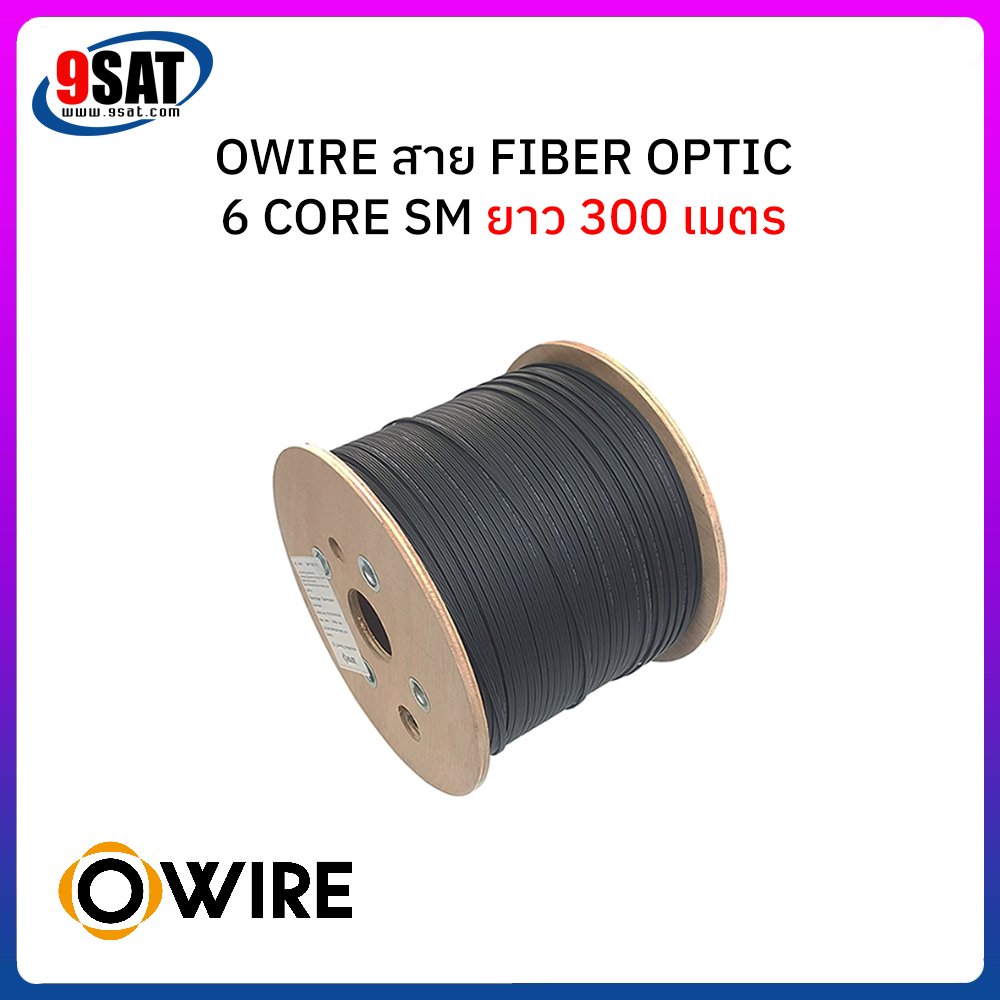 OWIRE สายไฟเบอร์ออฟติก 6 Core SM ยาว 300 เมตร