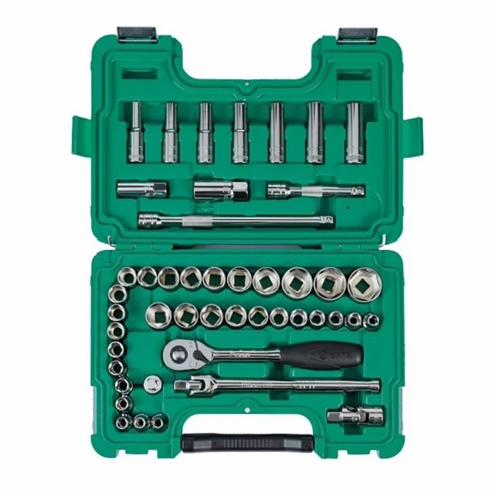 SATA ชุดบล็อก 46 ชิ้น 1/2“ ขนาด 8-34mm. และ 3/8“-1” SATA 09006
