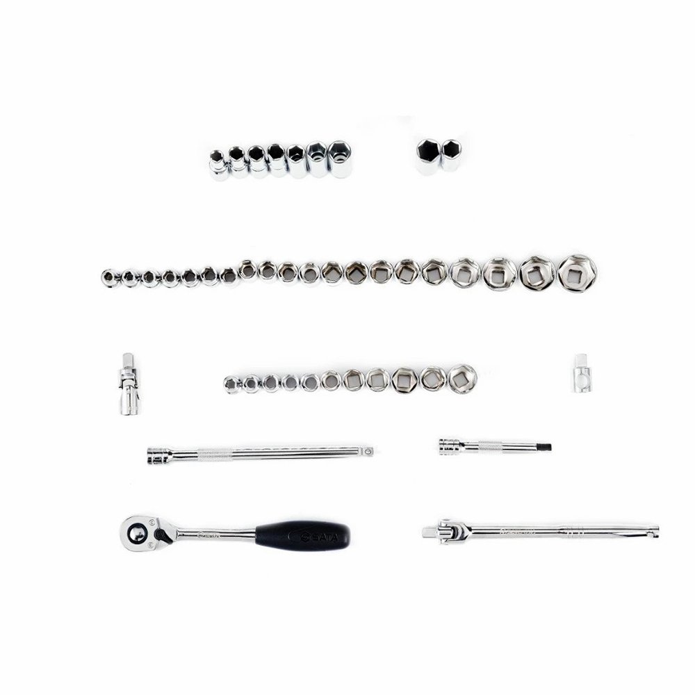 SATA ชุดบล็อก 46 ชิ้น 1/2“ ขนาด 8-34mm. และ 3/8“-1” SATA 09006