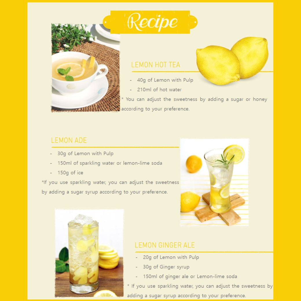 Concentrate Lemon with PULP เลมอน วิท พัลพ์ น้ำเลมอนเข้มข้นผสมเนื้อเล ...