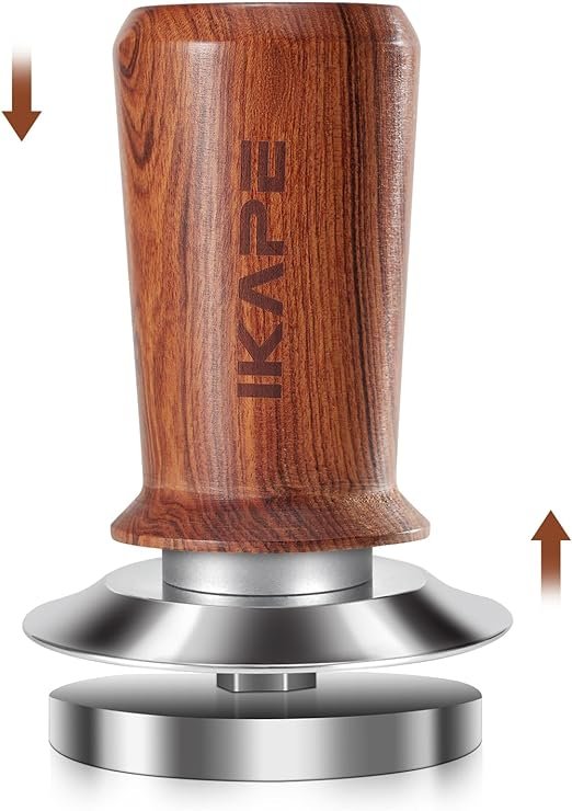 IKAPE wooden handle calibrated tamper แทมเปอร์สปริง ด้ามไม้ ขนาด 51 / 53.30 / 58.5 mm