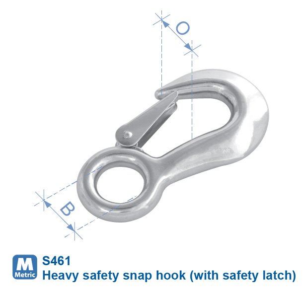 Heavy safety snap hook (with safety latch) - strudyna