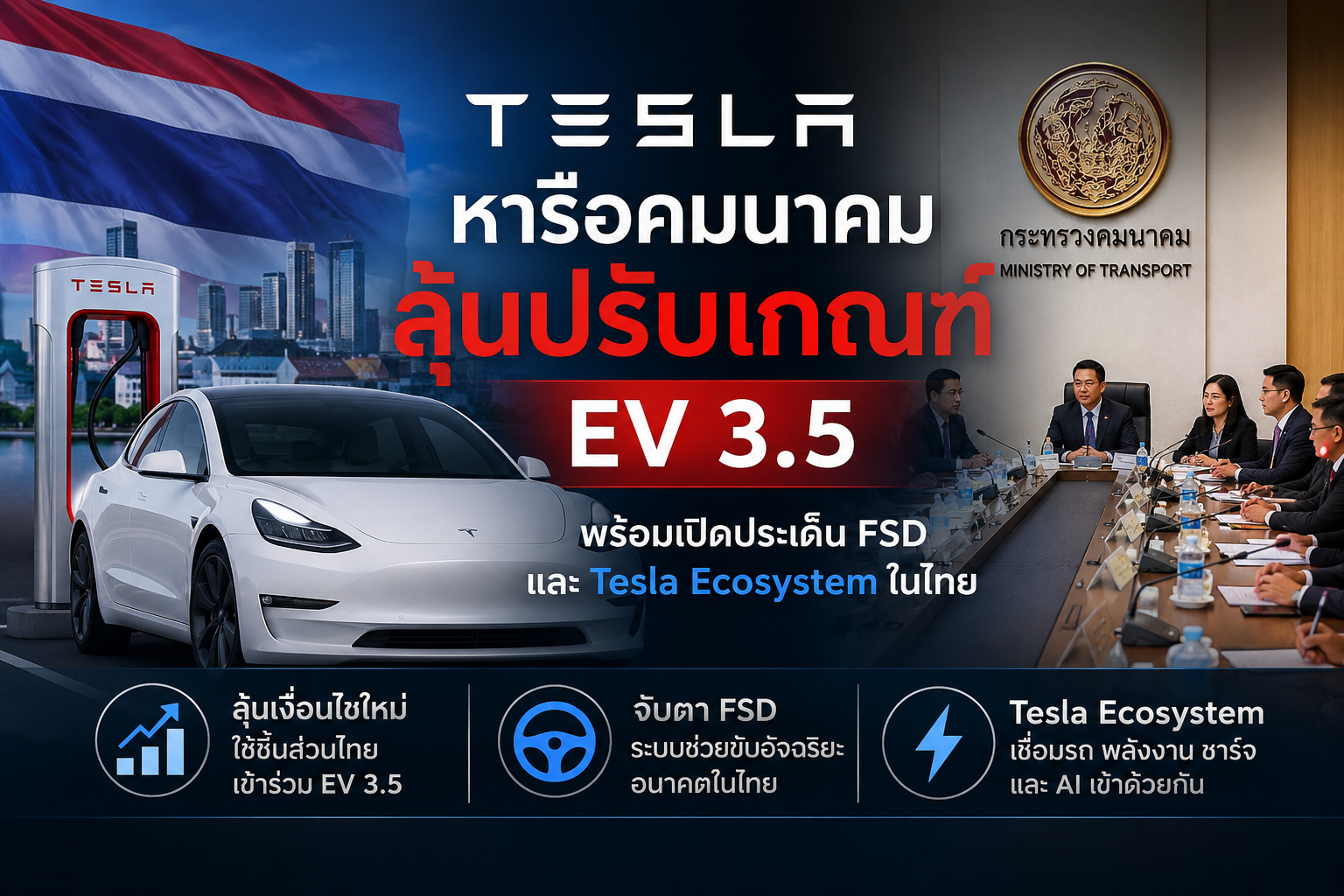 Tesla Meets Thailands Transport Ministry to Discuss EV 3.5, FSD, and Future Mobility