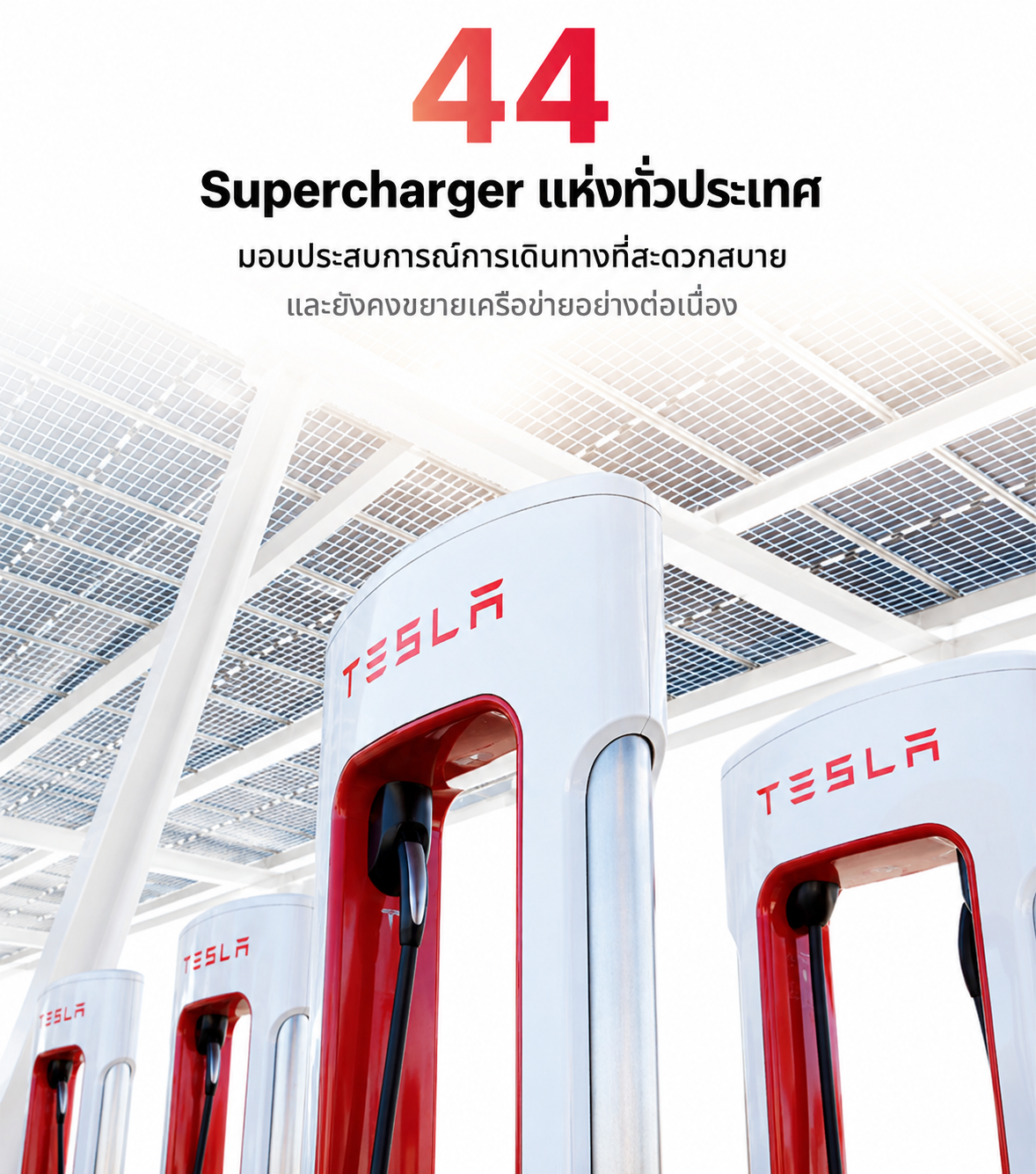 "อัปเดตล่าสุด! 44 สถานี Supercharger ของ Tesla ทั่วไทย ชาร์จไว เดินทางสบายทุกเส้นทาง ปี 2569"
