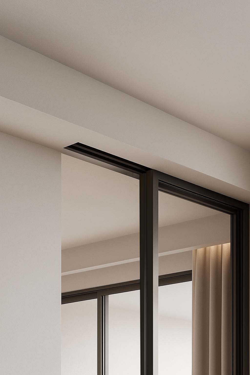 วิธีเซาะร่องฝ้าบิ๊วอินเพื่อซ่อนรางบานเลื่อน รางซ่อนฝ้า รางซ่อนฝ้า อุปกรณ์บานเลื่อน ประตูบานเลื่อน