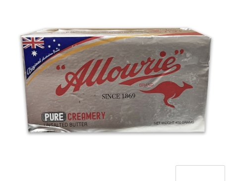 Allowrie Butter Allowrie Unsalted Butter 400 g