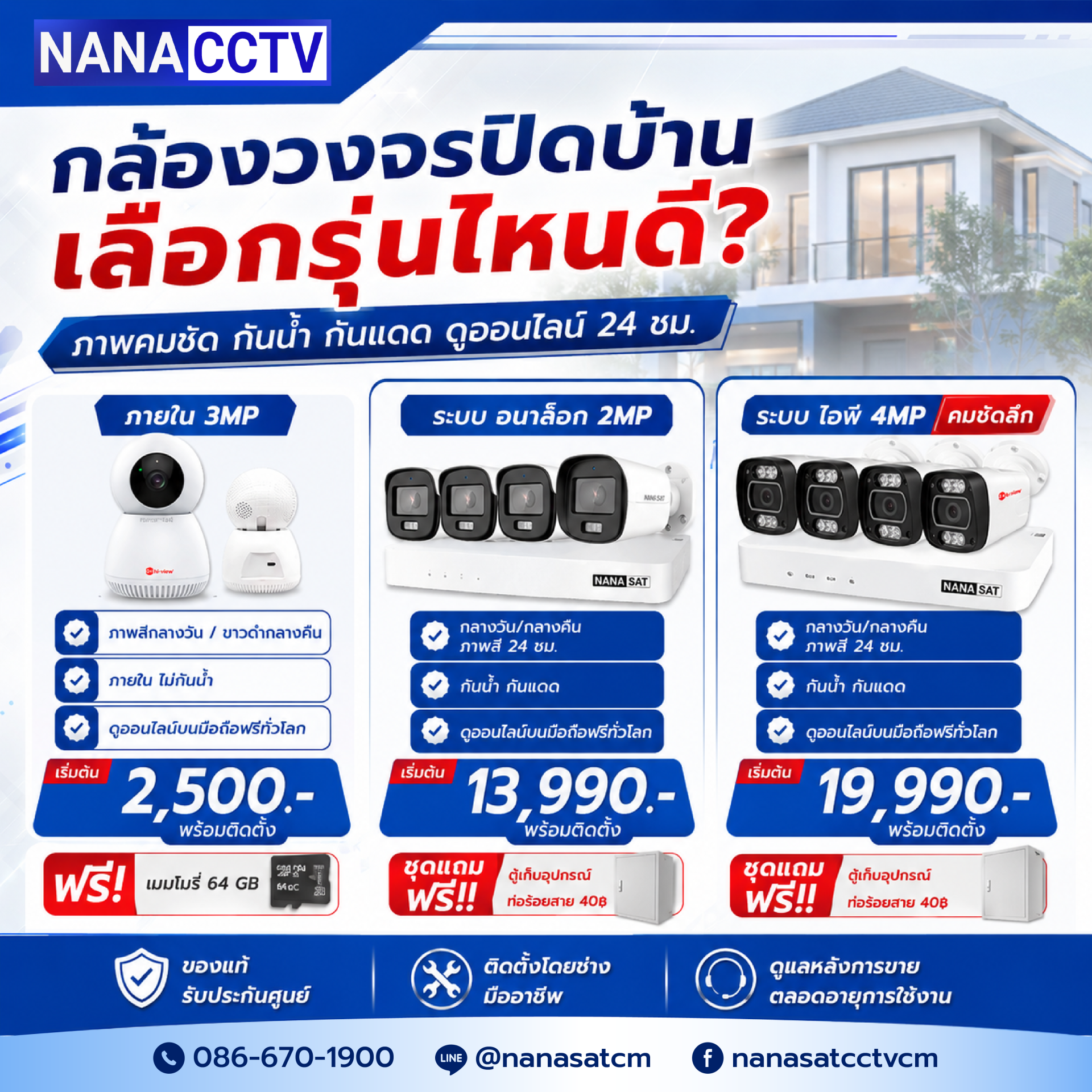 กล้องวงจรปิดติดบ้าน เลือกรุ่นไหนดี กล้องวงจรปิดเชียงใหม่
