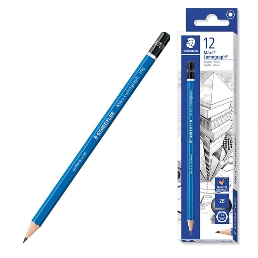 ดินสอ 2B staedtler สเตดเล่อร์ Lumograph 12 แท่ง