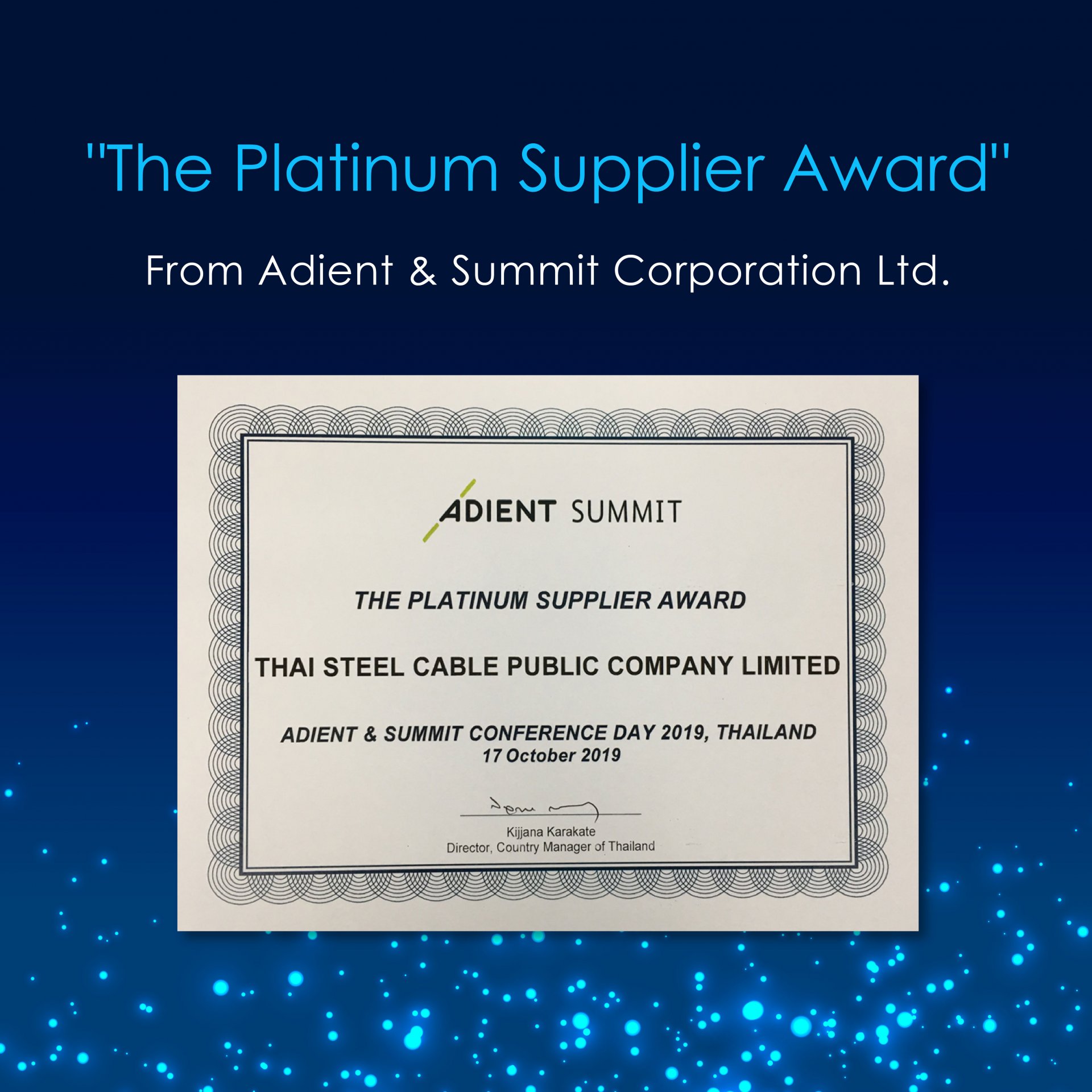 The Platinum Supplier Award