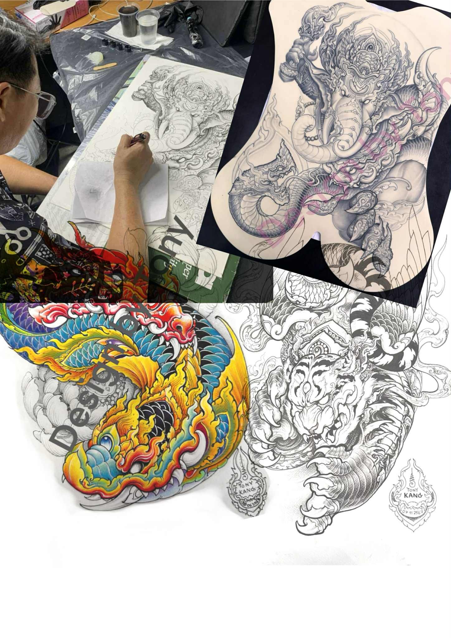 Thai art tattoo custom Designs 