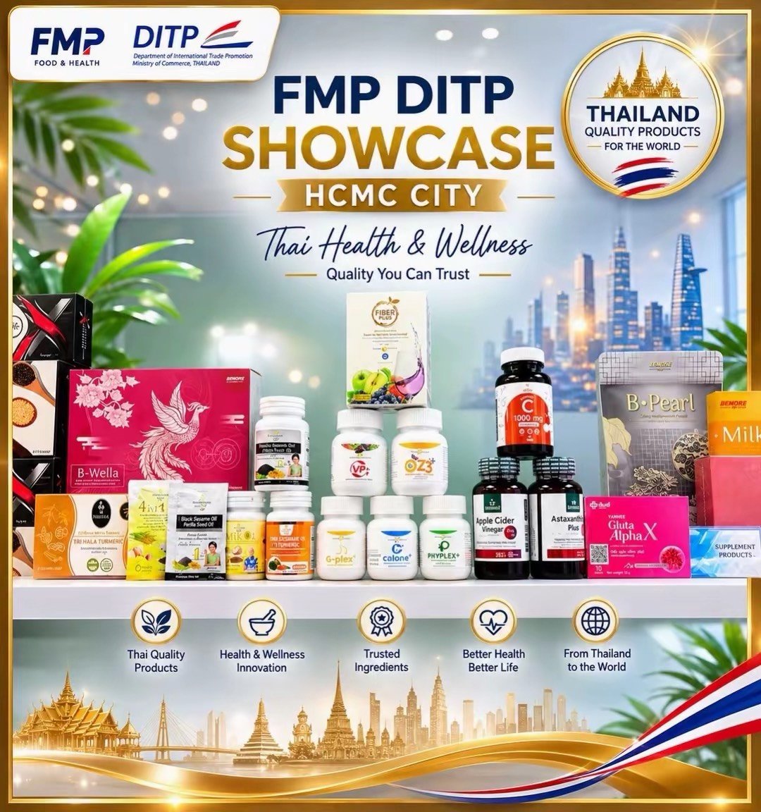 FG Global ประกาศความสำเร็จ! หนุนพันธมิตรรายใหญ่ "FMP" จับมือ DITP ยกทัพโภชนเภสัชแบรนด์ไทย ปักหมุดแลนด์มาร์ก ณ นครโฮจิมินห์