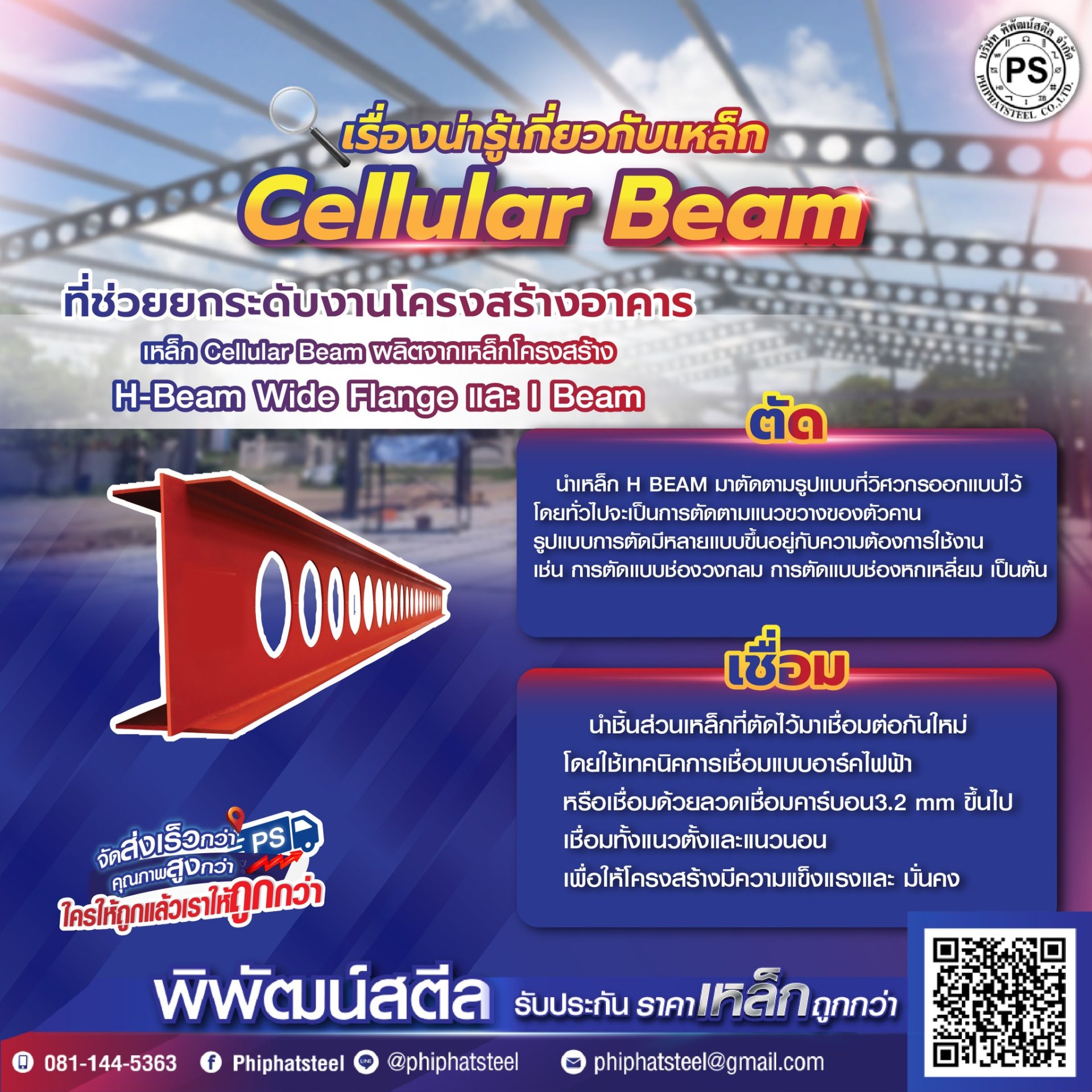 เรื่องน่ารู้เกี่ยวกับเหล็ก Cellular Beam   เรื่องน่ารู้เกี่ยวกับเหล็ก Cellular Beam  