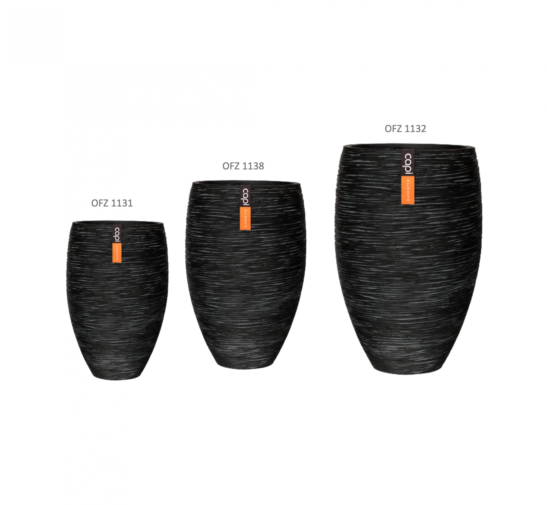 Deluxe Ultimate Ribs กระถาง Elegant deluxe rib สีแอนทราไซต์ - M S Natural Design