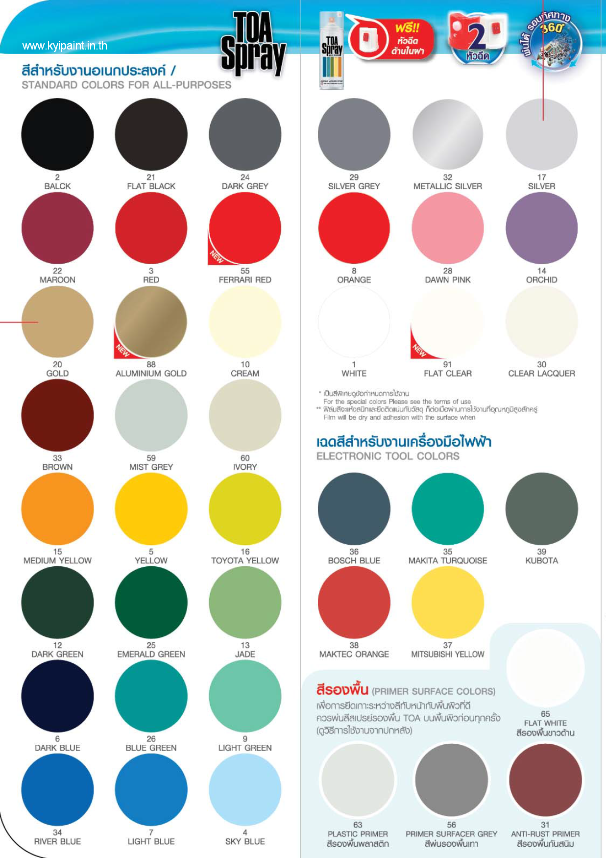 TOA Acrylic Lacquer Spray - kyipaint