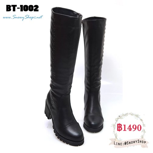 [พร้อมส่ง 36] [Boots] [BT-1002] รองเท้าบูทหนังสีดำ บูทยาวใต้เข่า ซับขนกันหนาวด้านใน เป็นซิบข้างถอดง่ายใส่สบายค่ะ