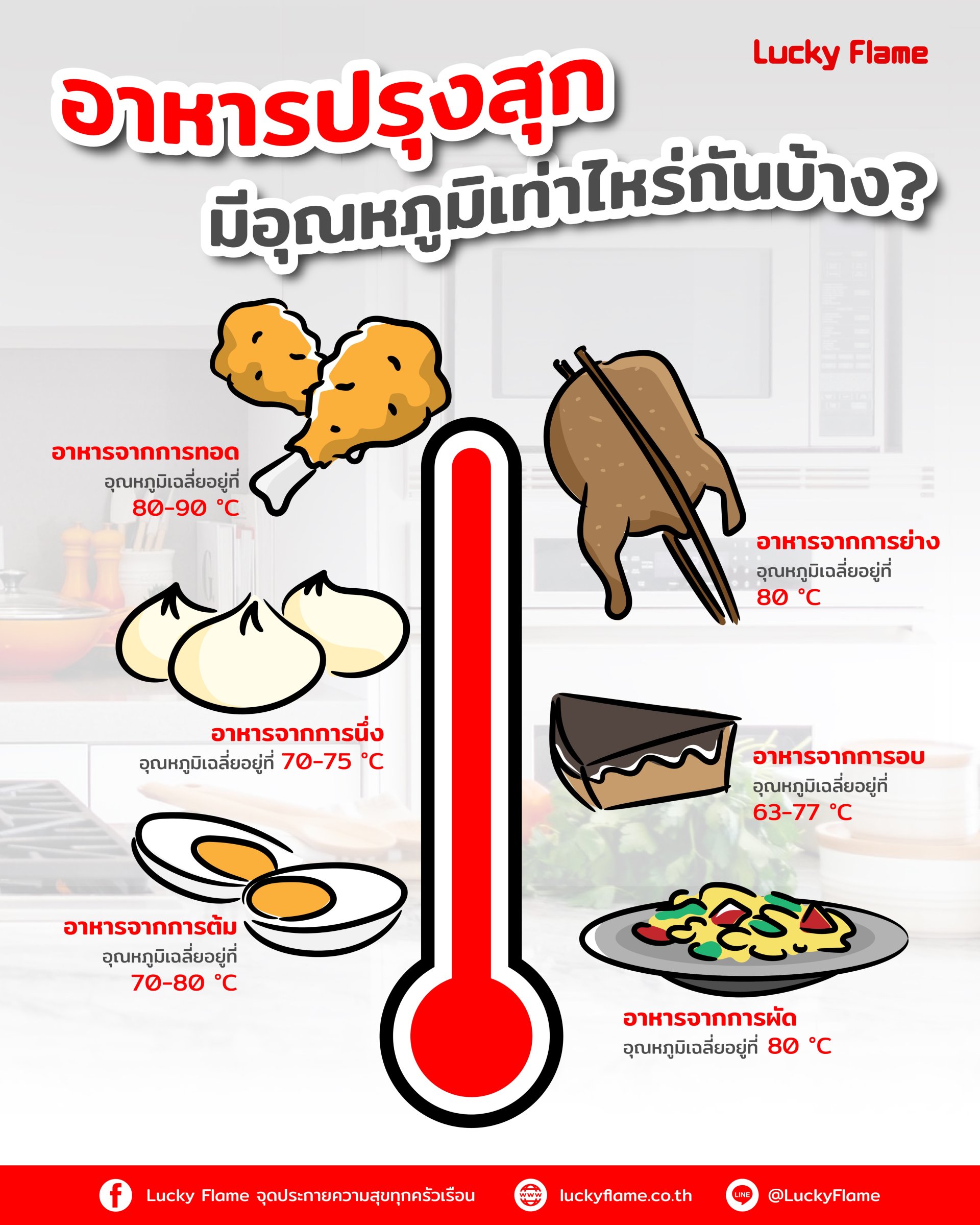 อาหารปรุงสุกมีอุณหภูมิเท่าไหร่กันบ้าง? อาหารปรุงสุกมีอุณหภูมิเท่าไหร่กันบ้าง?