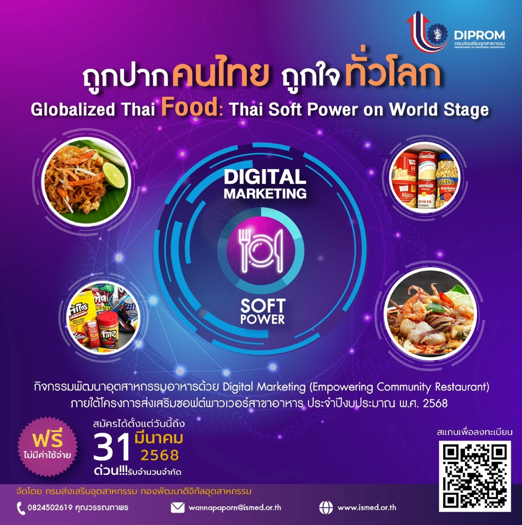 เปิดรับสมัคร ผู้ประกอบการด้านอาหาร อุตสาหกรรมอาหารแปรรูป เปิดรับสมัคร ผู้ประกอบการด้านอาหาร อุตสาหกรรมอาหารแปรรูป