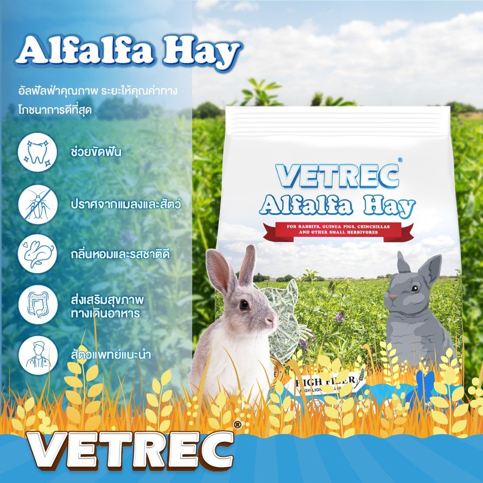 หญ้าอัลฟาฟ่า VETREC Alfalfa Hay หญ้าอัลฟัลฟ่าเกรดสูงสุด พรีเมี่ยม