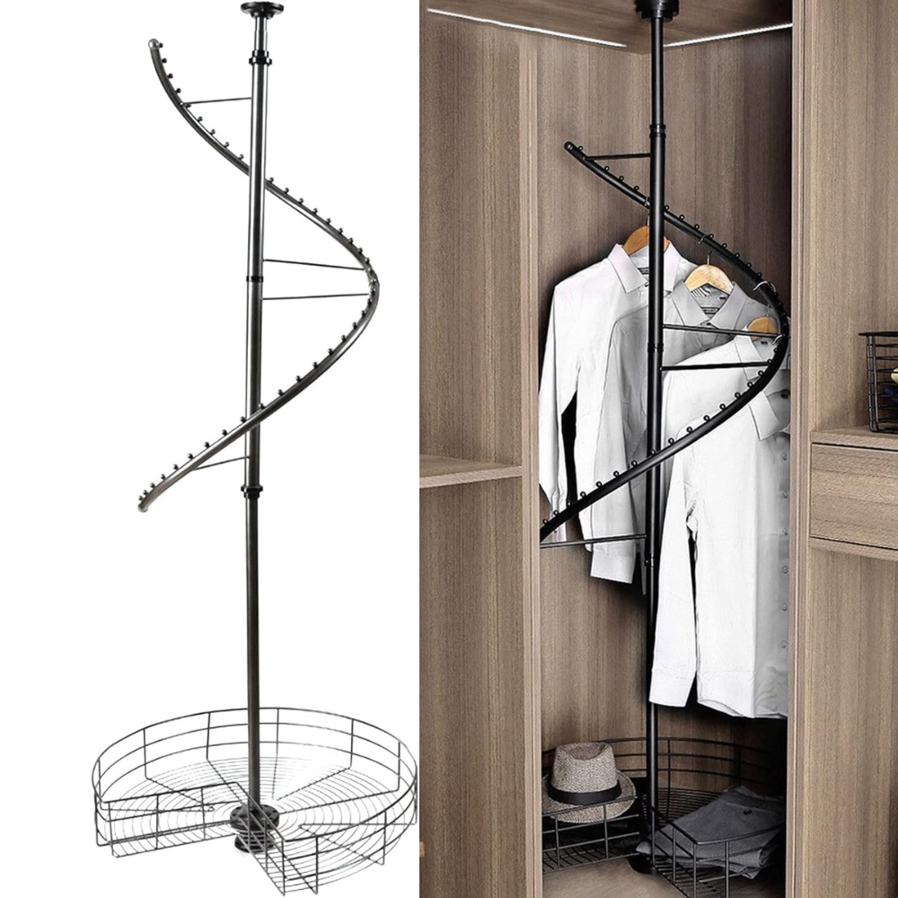 ราวแขวนเสื้อแบบหมุนได้ ประหยัดพื้นที่ ใช้งานสะดวก - wellplusfitting