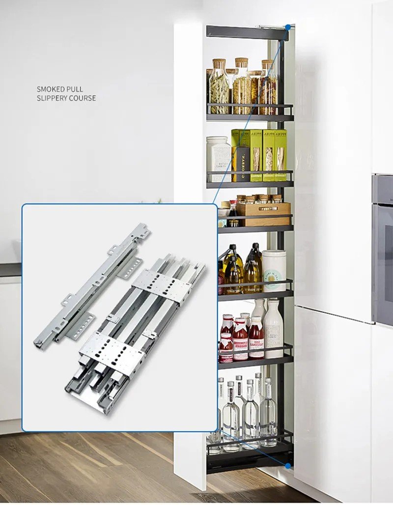 ชุดรางบานดึง Pull-Out Wardrobe Softclose Slide – ปิดนุ่มนวล รองรับ 60 กก.