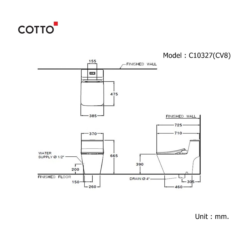 C10327(CV8) ซิมพลี โมดิชพร้อมฝารองนั่งอัตโนมัติ C9208 (UC+ ...