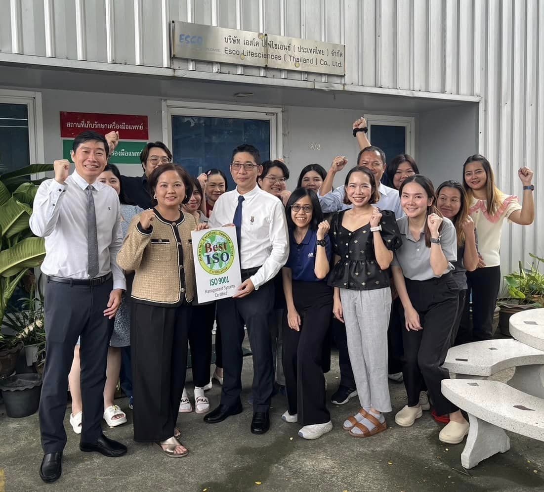 ปี 2567 : บริษัท เอสโค ไลฟ์ไซเอนซ์ (ประเทศไทย) จำกัด ได้รับการรับรองมาตรฐานระบบบริหารคุณภาพ ISO9001:2015 ปี 2567 : บริษัท เอสโค ไลฟ์ไซเอนซ์ (ประเทศไทย) จำกัด ได้รับการรับรองมาตรฐานระบบบริหารคุณภาพ ISO9001:2015