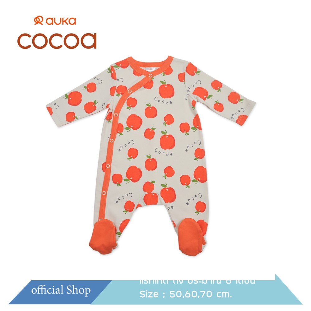 Auka ชุดหมีแขนยาวมีเท้า เด็กแรกเกิด - 6 เดือน,Collection Cocoa Apple