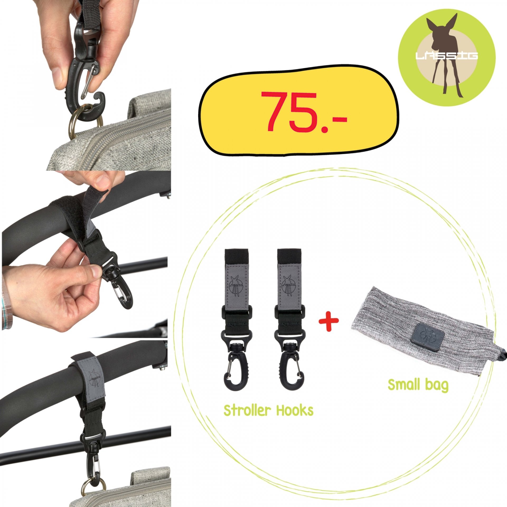 Stroller Hooks + Small bag