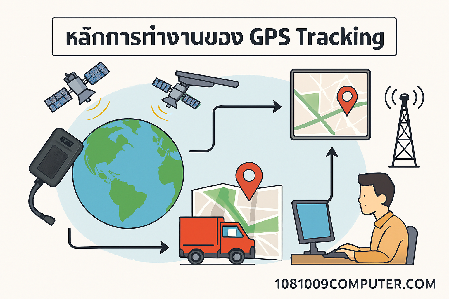 หลักการทำงานของ GPS Tracking