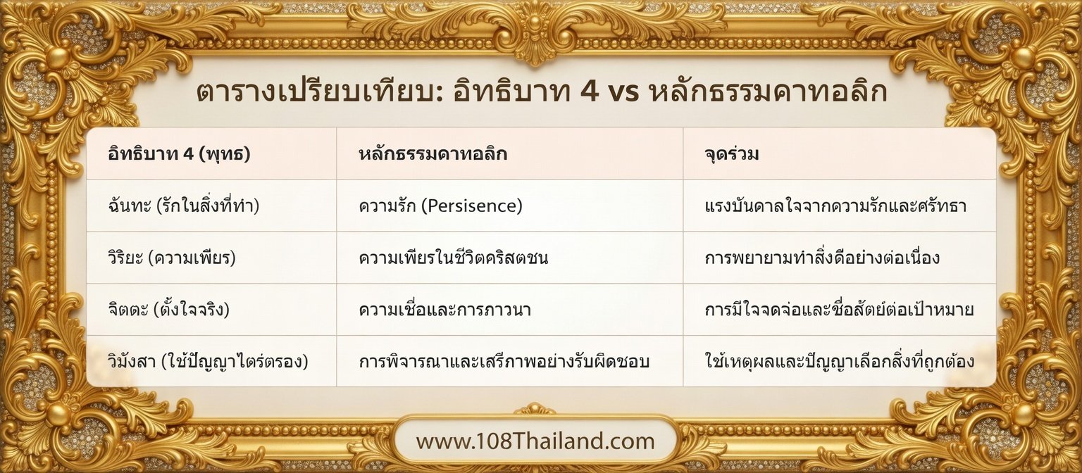 อิทธิบาท 4 vs หลักธรรมคาทอลิก: Universal Path to Goodness
