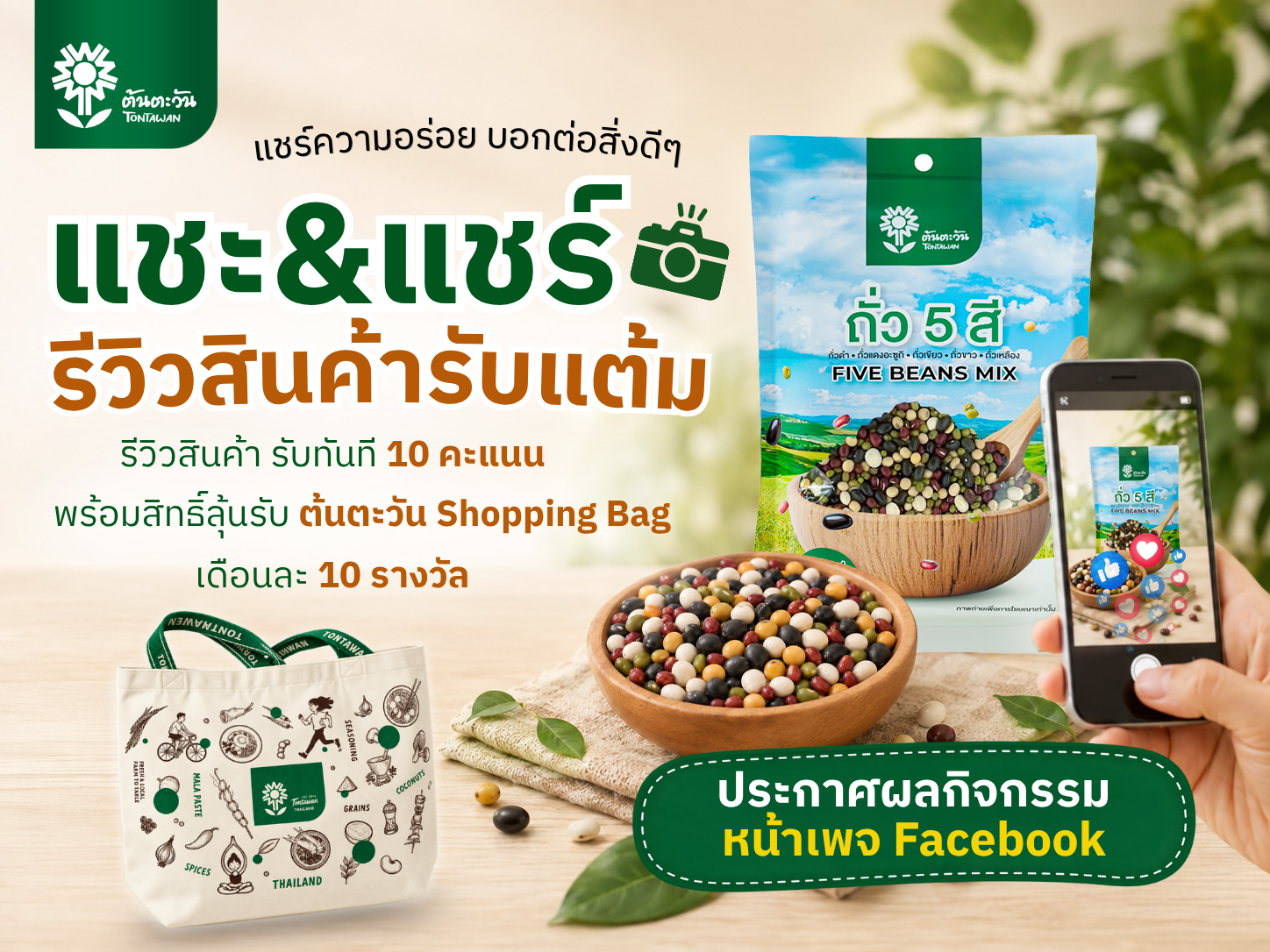 แชะ & แชร์ รีวิวสินค้าต้นตะวัน รับแต้ม!