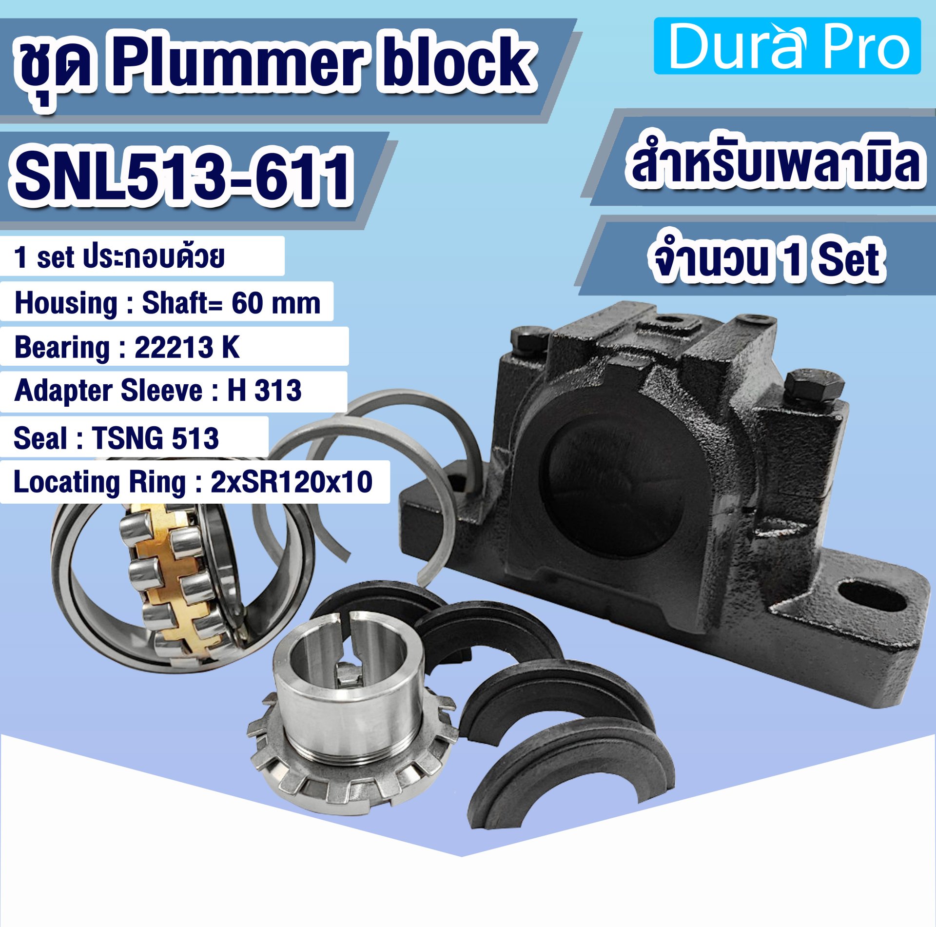 SNL513-611 ชุดตลับลูกปืนพลัมเมอร์บล็อค ( PLUMMER BLOCK HOUSING ) สำหรับ ...