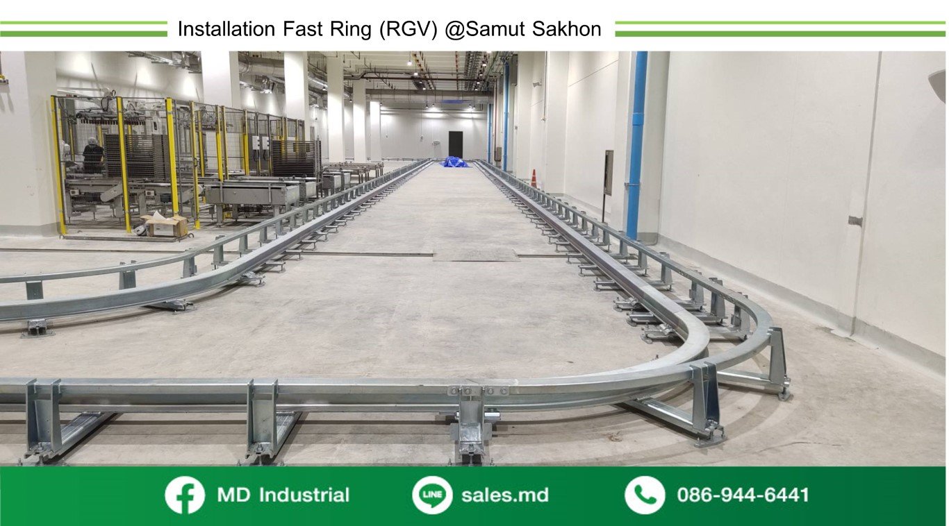 Delivering products and installing the FAST RING RGV conveyor system in ...