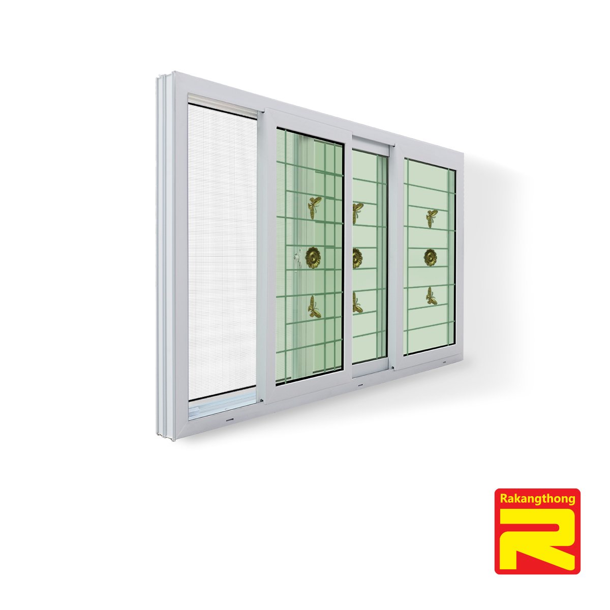 3 UPVC Sliding Windows with Wrought Iron + 2 Layers of Glass