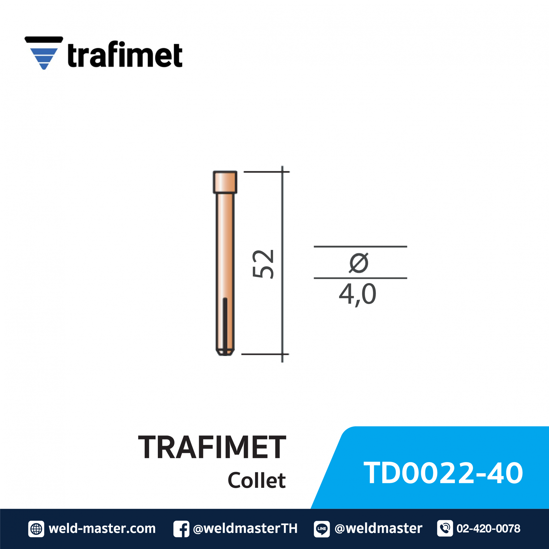 "TRAFIMET" TD0022-40 COLLET 4.0