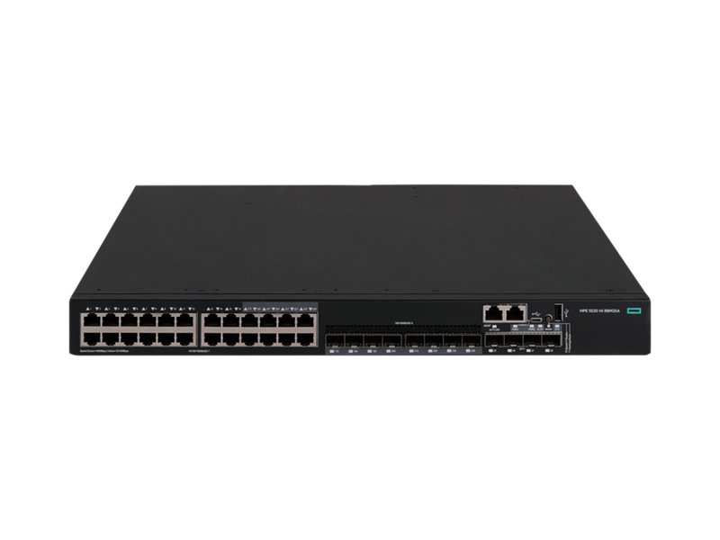 HPE 5520 24G PoE+ 4SFP+ HI Swch (24 10/100/1000 PoE+, 4 SFP+, 1 slot)