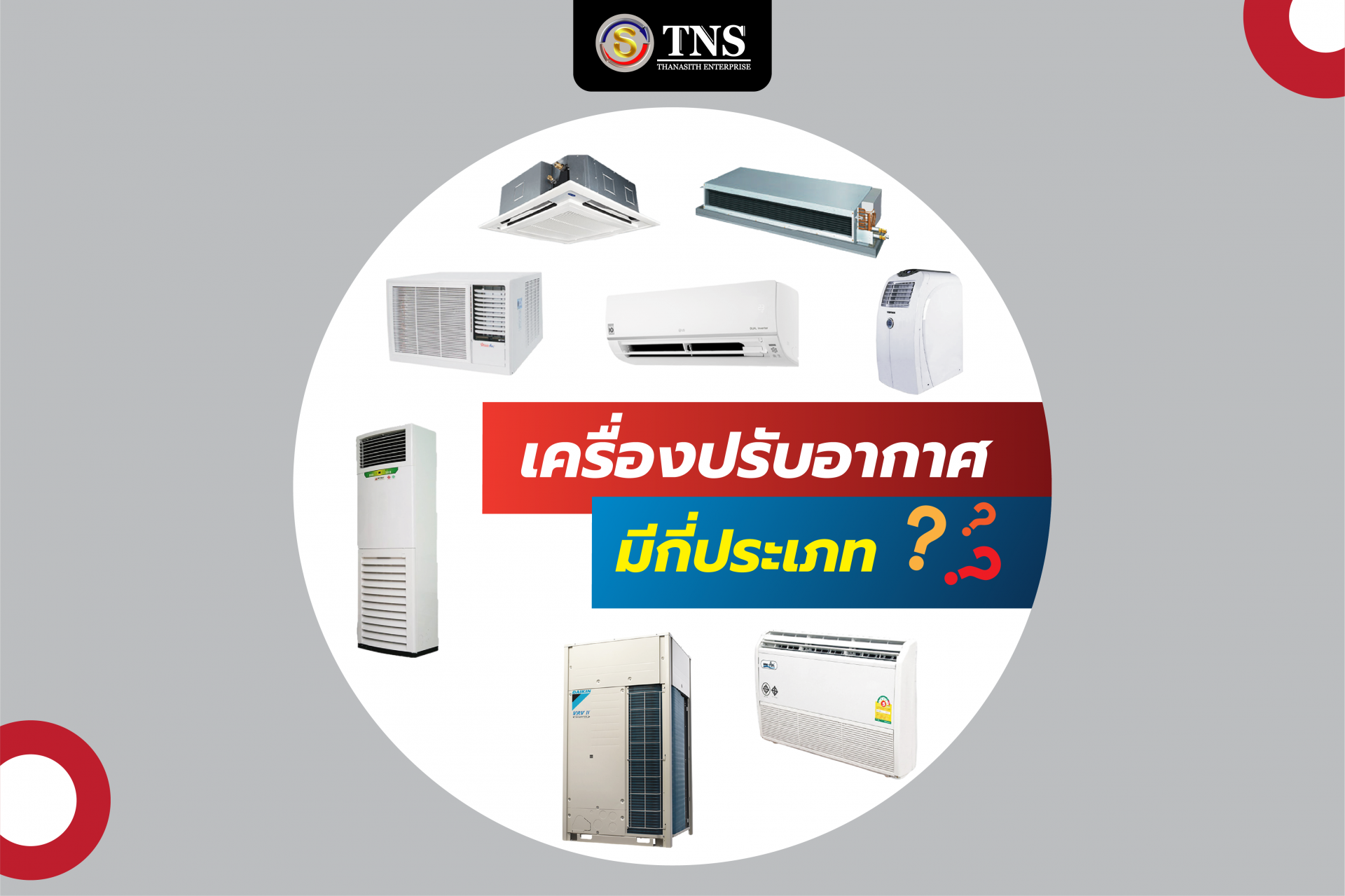 เครื่องปรับอากาศที่ใช้กันทั่วไปมีกี่ประเภท ?