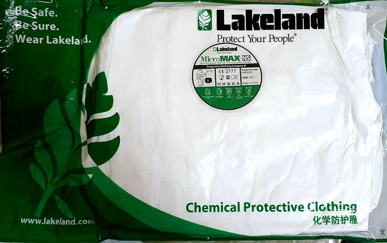 ชุดป้องกันเชื้อ PPE Cover all ผ้าสปันบอน (Lakeland)