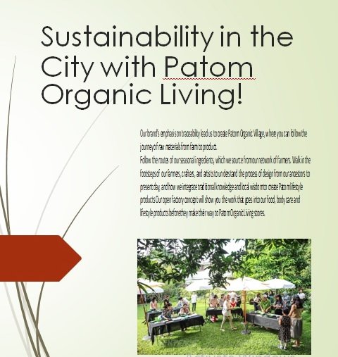 Sustainability in the City with Patom Organic Living! Sustainability in the City with Patom Organic Living!