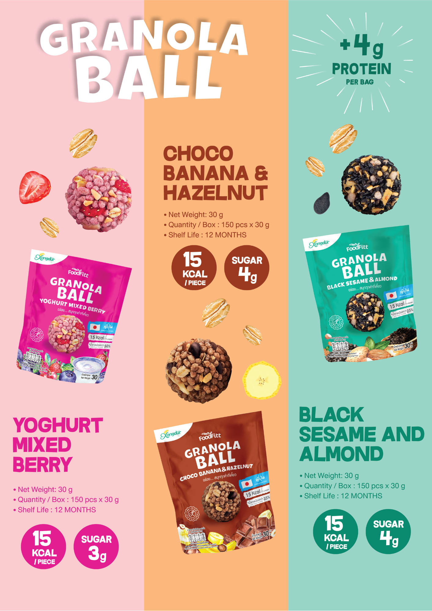 Granolar Bar & Ball are healthy low-calorie snacks.
