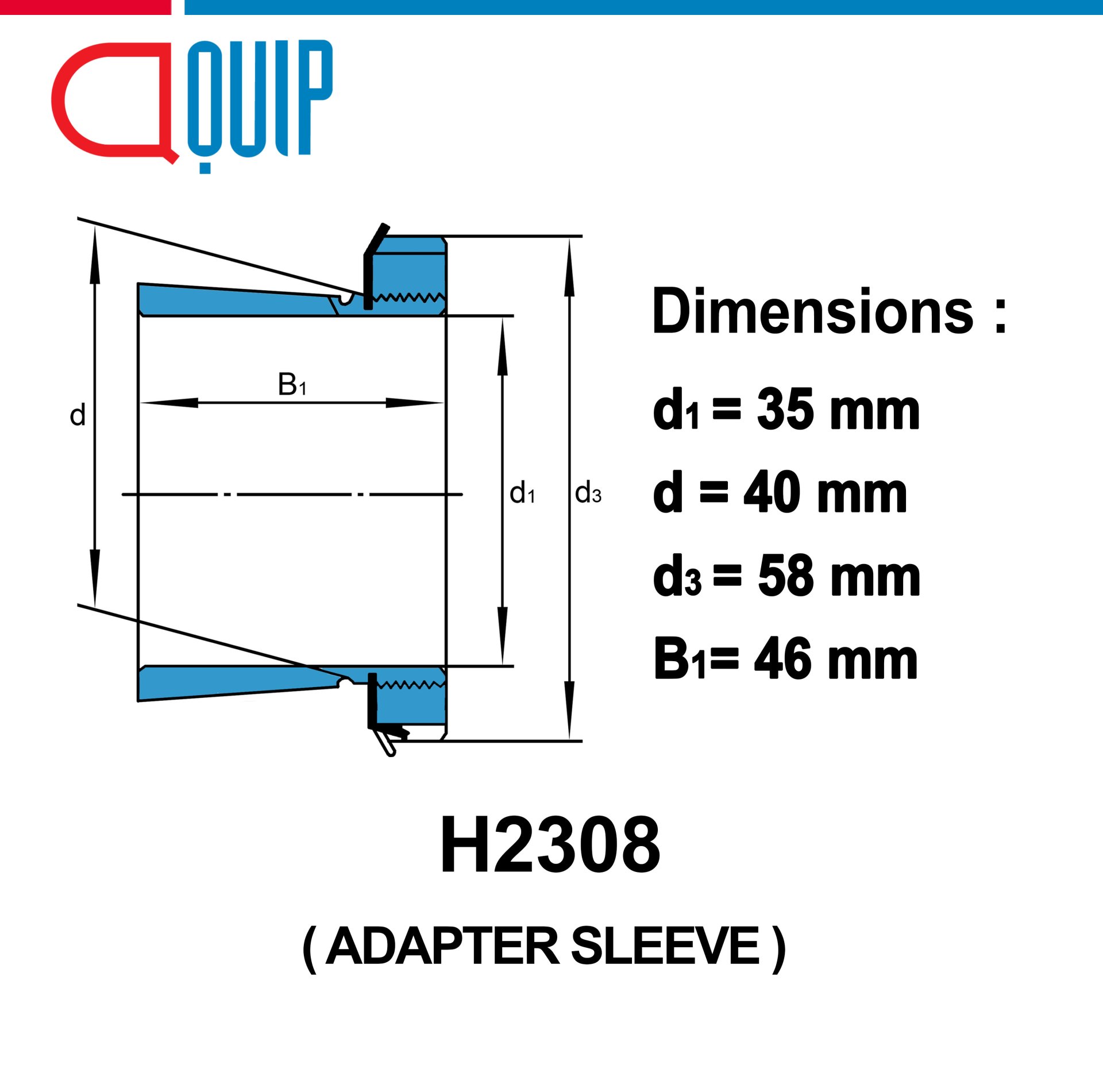 He2308 H2308 ปลอกรัดเพลา ADAPTER SLEEVE ขนาด 35 มม.