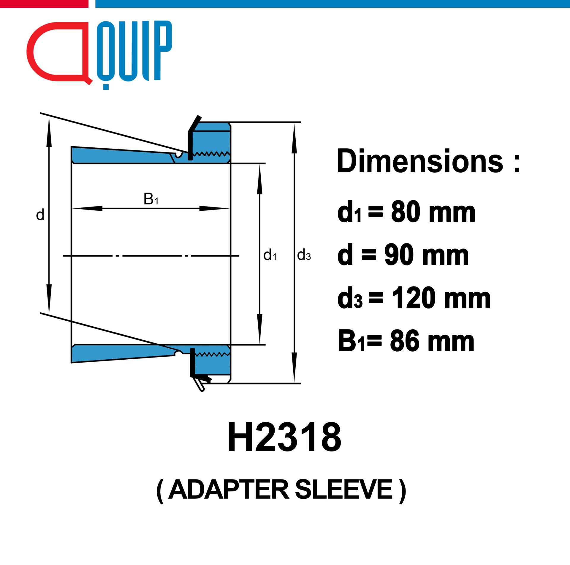 He2308 H2318 ปลอกรัดเพลา ADAPTER SLEEVE ขนาด 80 มม.