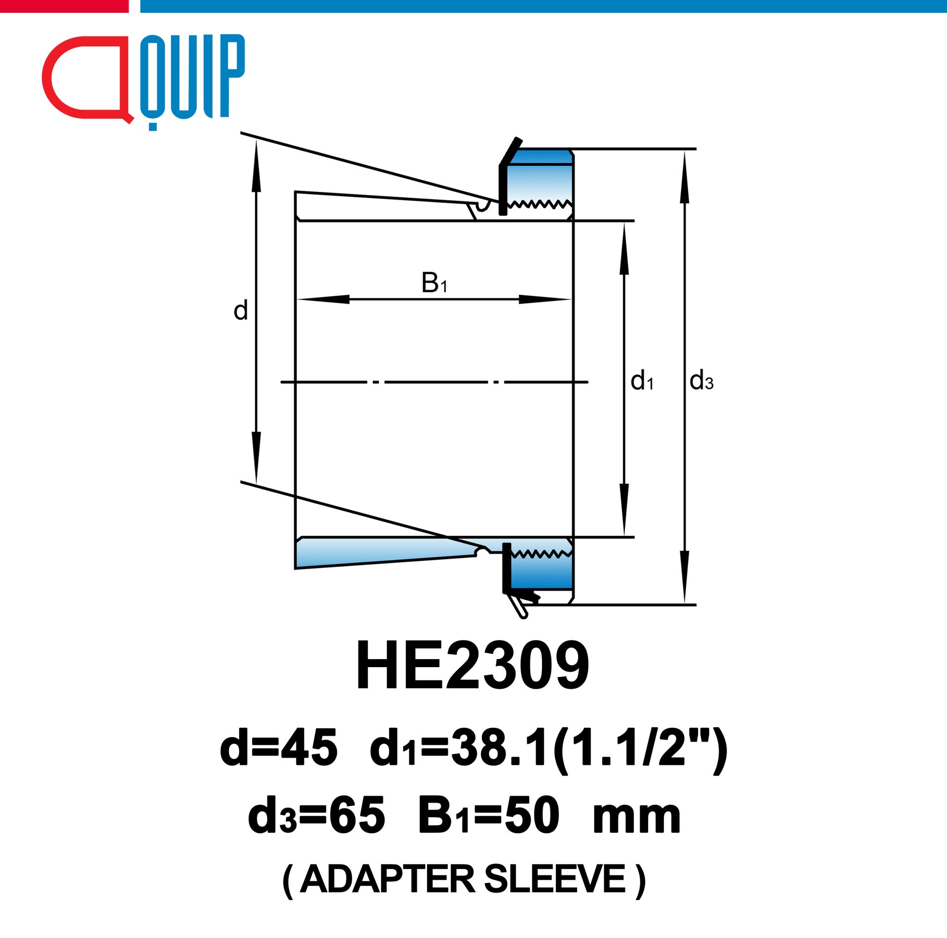 He2308 HE2309 UBC ADAPTER SLEEVE ขนาด 1.1/2 นิ้ว