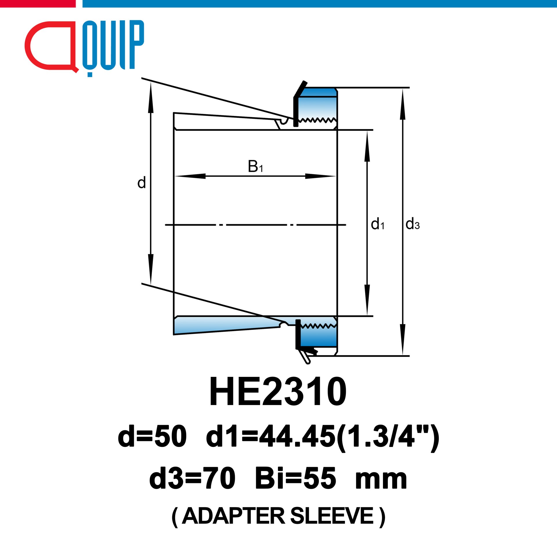 He2308 HE2310 UBC ADAPTER SLEEVE ขนาด 1.3/4 นิ้ว