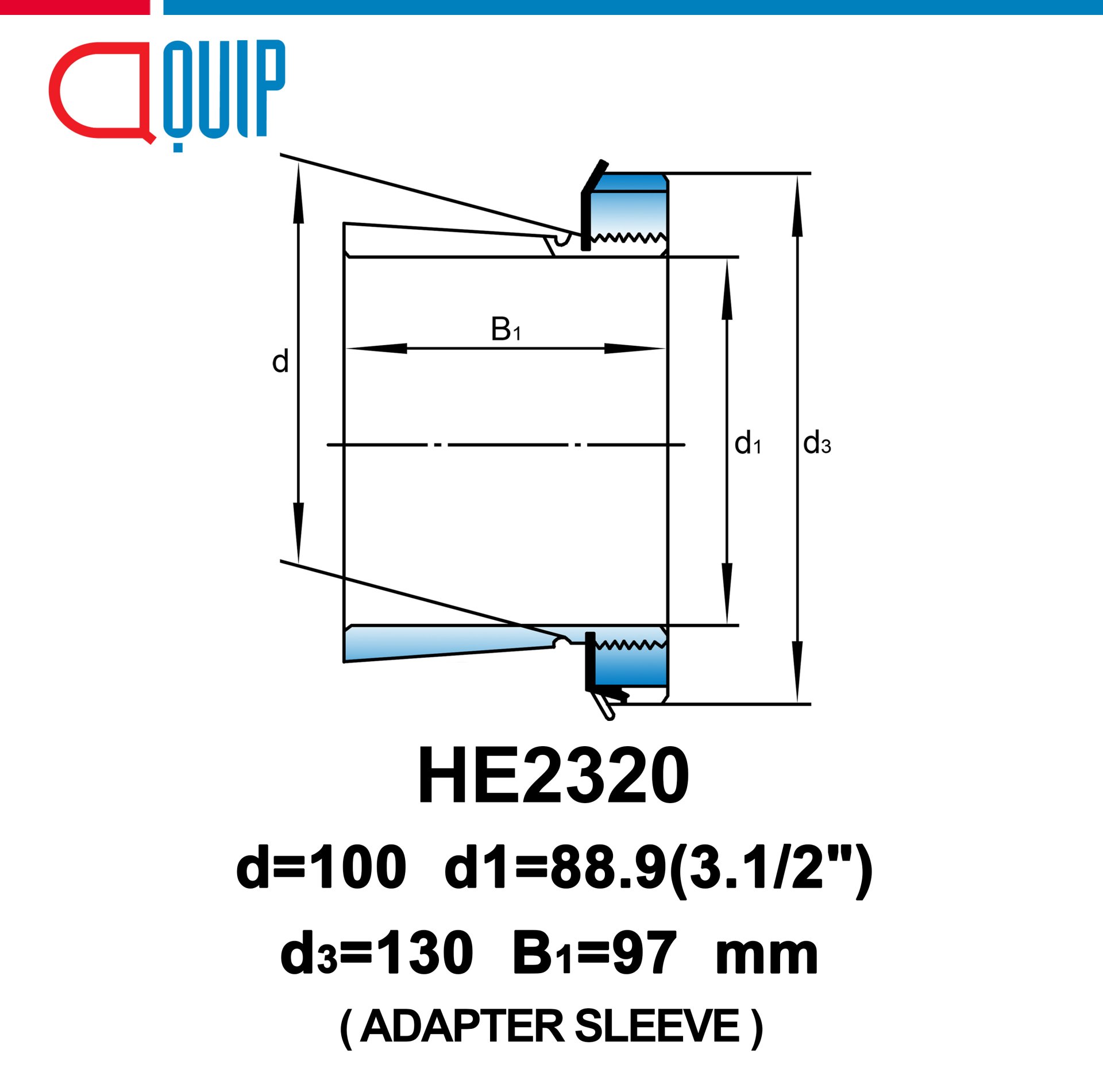 He2308 HE2320 UBC ADAPTER SLEEVE ขนาด 3.1/2 นิ้ว