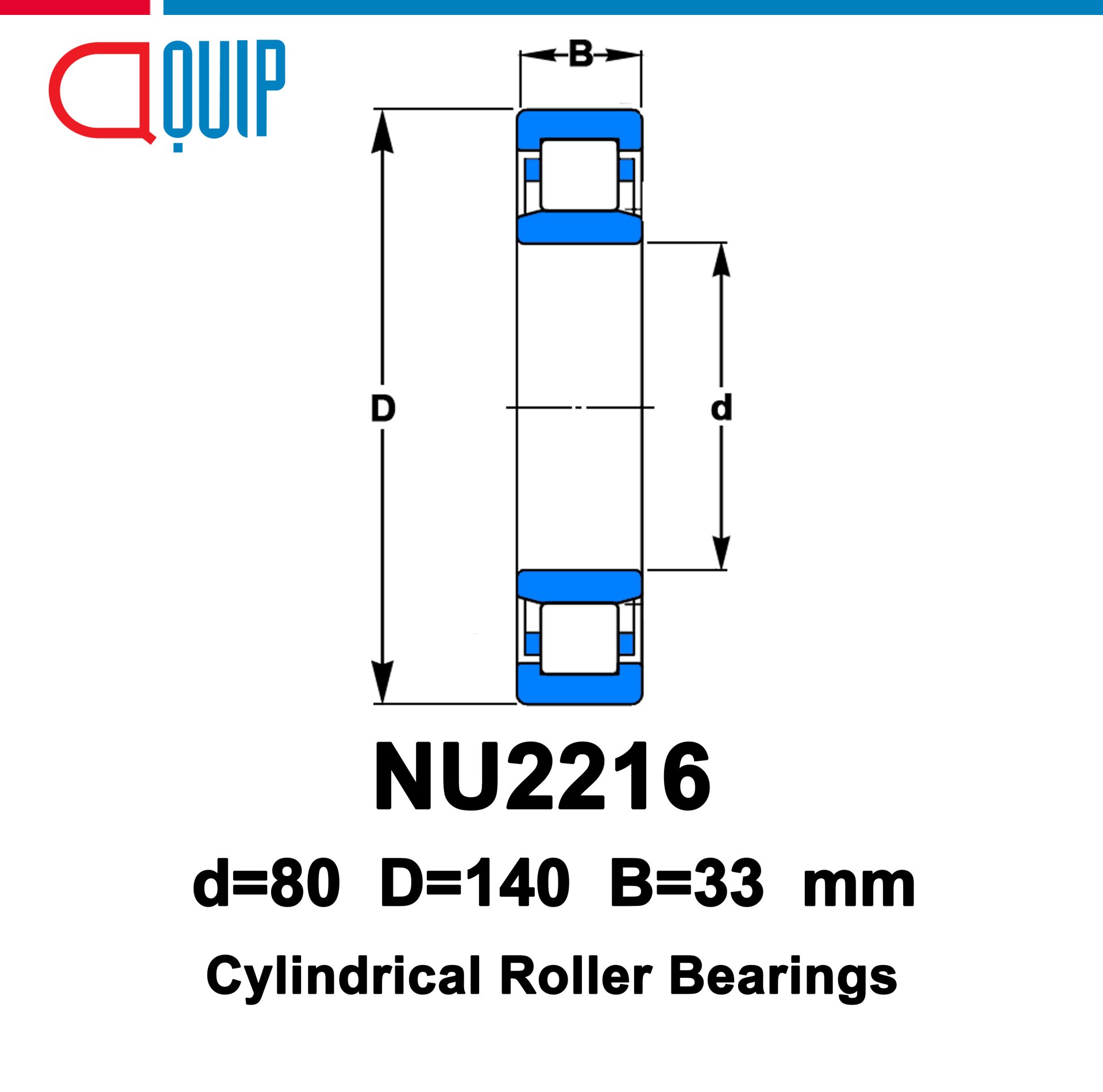 NU2216 UBC (NU2216EM) Cylindrical Roller Bearings ตลับลูกปืนเม็ดทรง ...