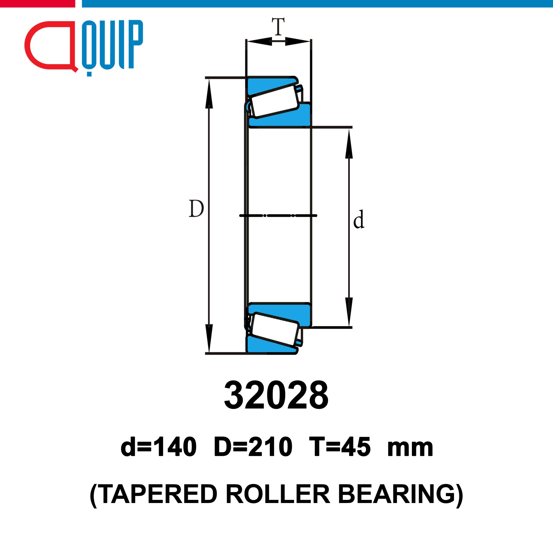 32028 UBC TAPERED ROLLER BEARINGS ขนาด 140x210x45 mm.
