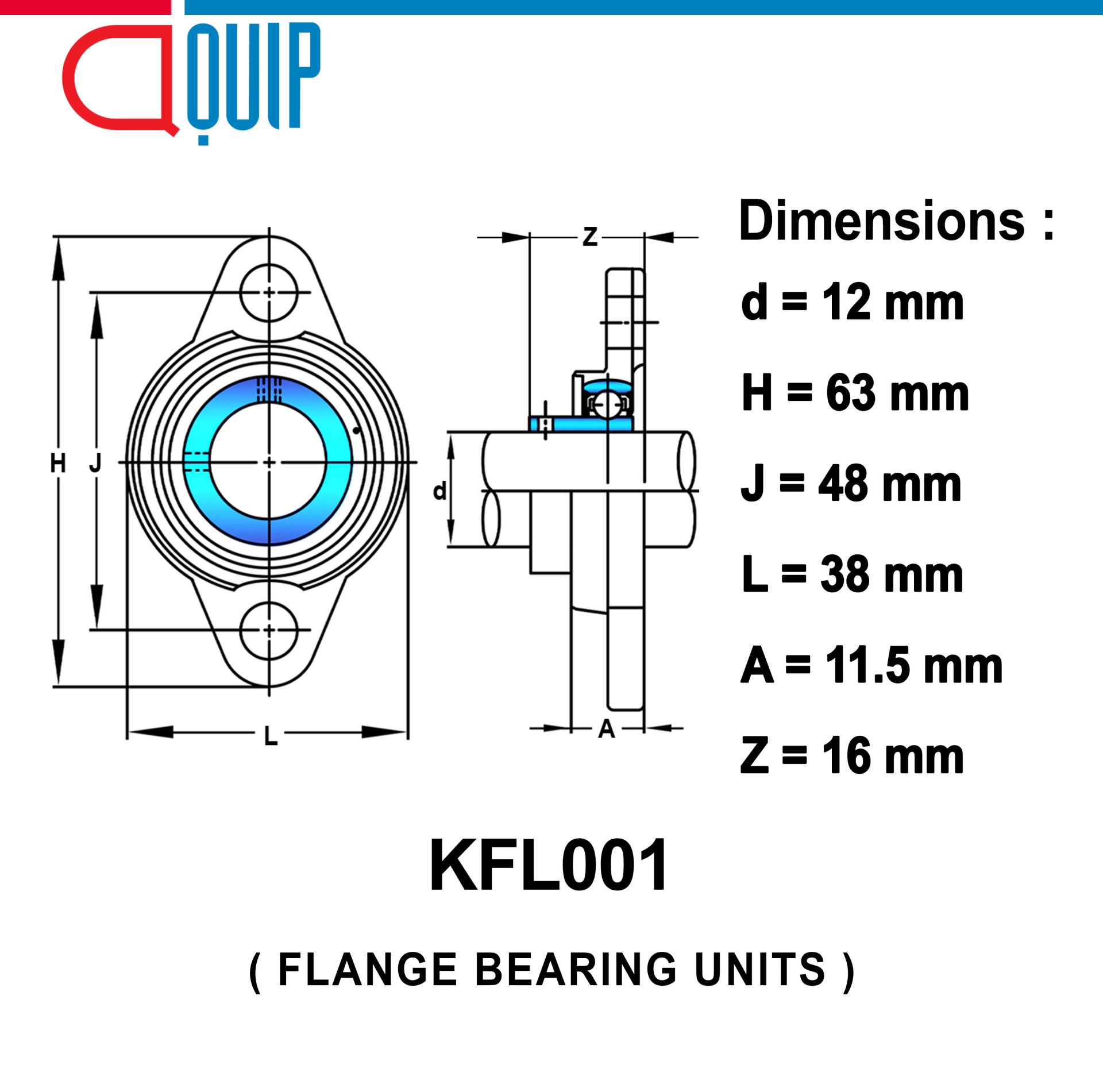 KFL001 ตลับลูกปืนตุ๊กตา ขนาดเล็ก (FLANGE BEARING UNITS) สำหรับเพลาขนาด ...
